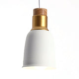 Nordic Metal Pendant Ceiling Light With Bell Hanging Design In Black/Grey/White - 1 White