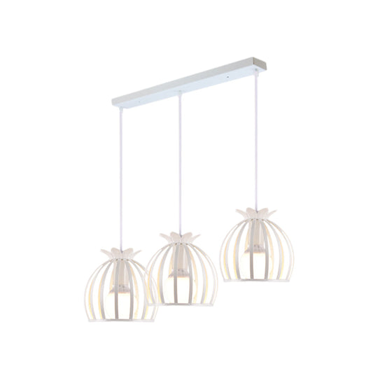 Loft Style Dome Cage Pendant Light With Hanging Head - Black/White Perfect For Living Room