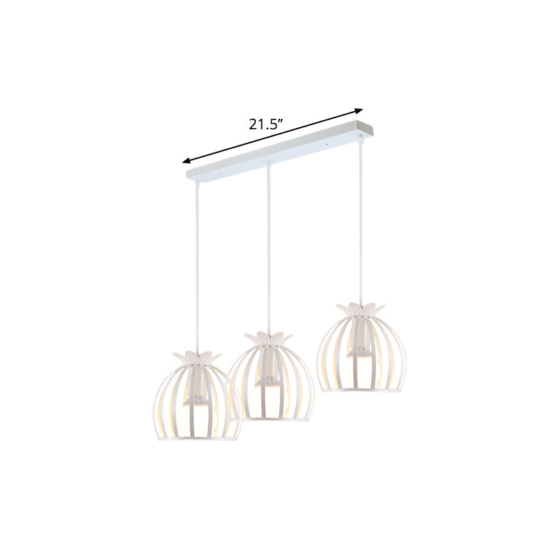 Loft Style Dome Cage Pendant Light With Hanging Head - Black/White Perfect For Living Room