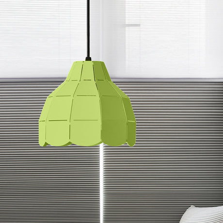 Macaron Metal Dome Pendant Light: Chic 1-Light Hanging Fixture With Scallop Design In