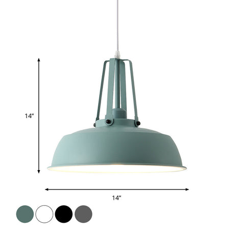 Minimalist Metal Drum Pendant Light - 14/18 Dia 1 Black/White/Grey