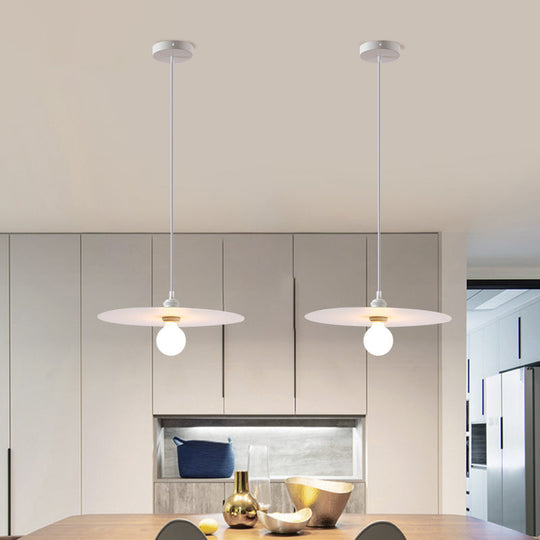 Macaron Pendant Light With Metal Disc Shade Multi Color Options And Single Bulb