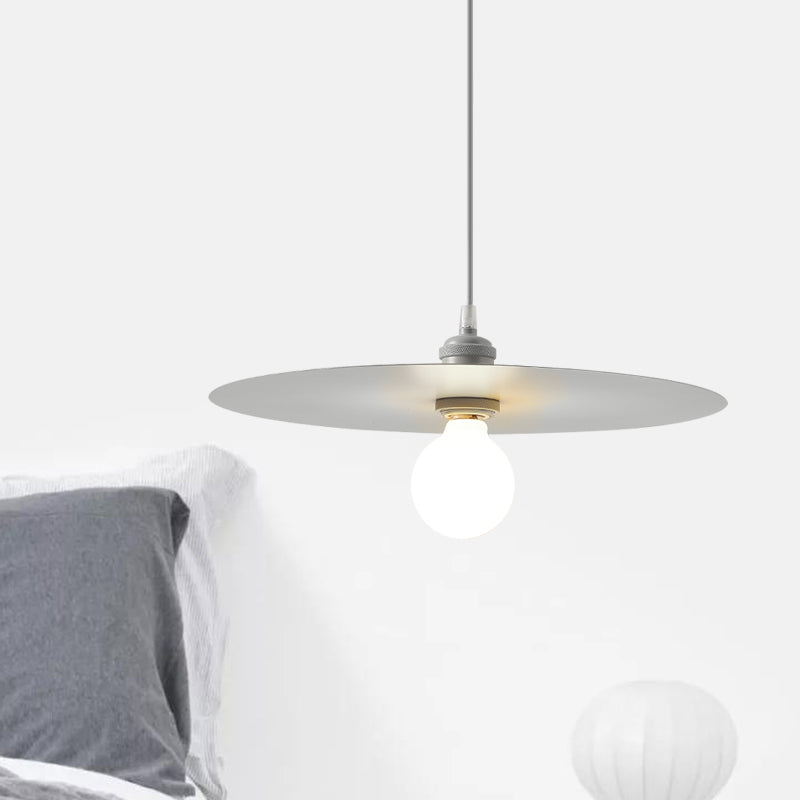 Macaron Pendant Light With Metal Disc Shade - Single Bulb Multi-Color Options
