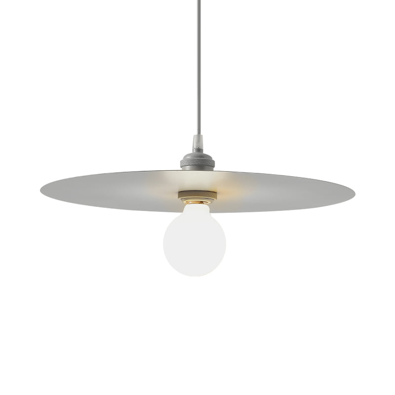 Macaron Pendant Light With Metal Disc Shade - Single Bulb Multi-Color Options