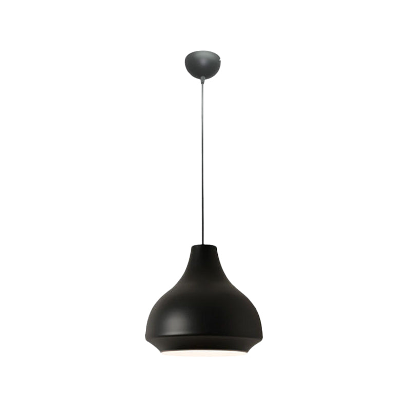 Plafonnier suspendu contemporain en métal en forme de gourde - 1 lampe - Gris/noir/jaune