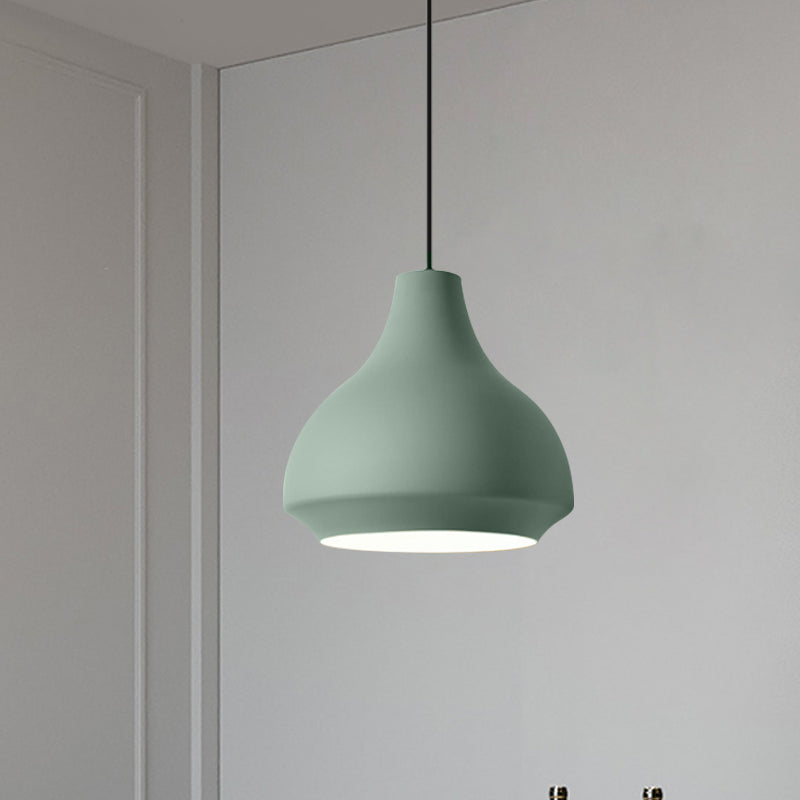 Plafonnier suspendu contemporain en métal en forme de gourde - 1 lampe - Gris/noir/jaune