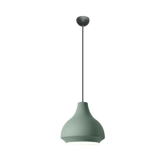 Plafonnier suspendu contemporain en métal en forme de gourde - 1 lampe - Gris/noir/jaune