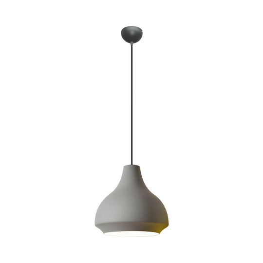 Plafonnier suspendu contemporain en métal en forme de gourde - 1 lampe - Gris/noir/jaune