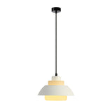 Stylish Black/White Flared Shade Hanging Lamp - Macaron 1 Light Pendant For Dining Room White
