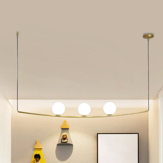 Modern Metal Chandelier: 2/3-Light Bubble Island Light In Black/Gold - Simple And Stylish 3 / Gold