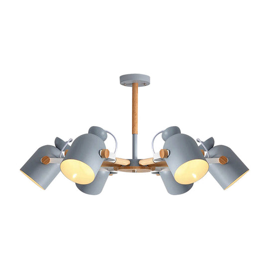 Rotatable 6-Light Macaron Style Pendant Light For Kindergarten Classrooms