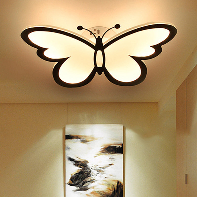 Chic Butterfly Flush Mount Light - Ideal For Girls Bedroom Black