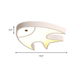 Fish Shaped Ceiling Light For Kids’ Room - White Metal & Acrylic Ideal Kindergarten