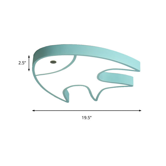 Modern Green Fish Ceiling Light For Nursing Room