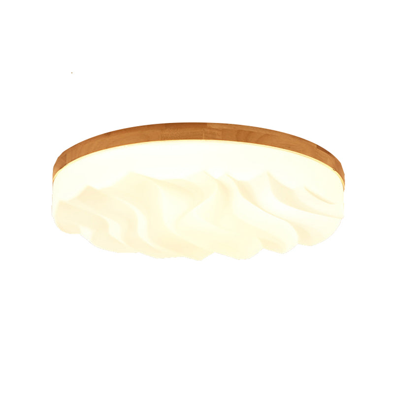 Modern Acrylic Ceiling Flush Mount Light In White For Foyer Hallway - Cake Shape Fixture