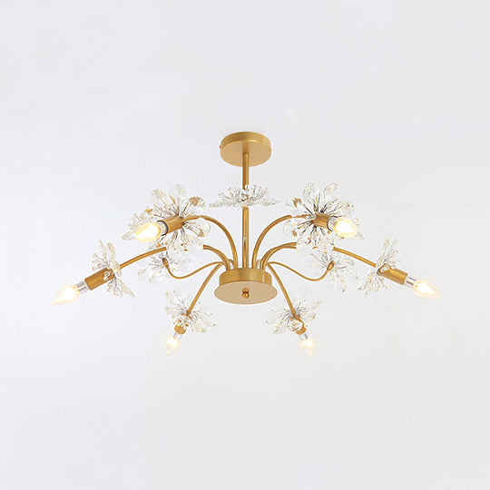 Isla - Exquisite Gold Ceiling Pendant Chandelier 7 Light Candle Style With