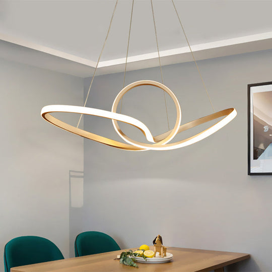 Minimalist Led Cycle Chandelier Pendant - Acrylic Warm/White Light Black/White White / Warm