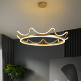Modern Gold Crown Chandelier Led Pendant Light - 20.5/27.5 Dia Warm/White
