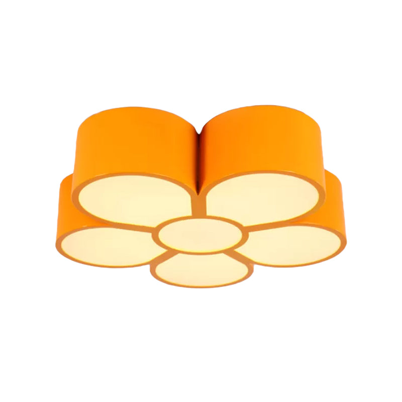 Plum Blossom Led Flushmount Lighting For Kids Kindergarten Ceiling - Red/Yellow/Blue