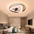 19’/22’ Triangle Bedroom Ceiling Lamp Acrylic Led Flush Mount Light Fixture In Black/White