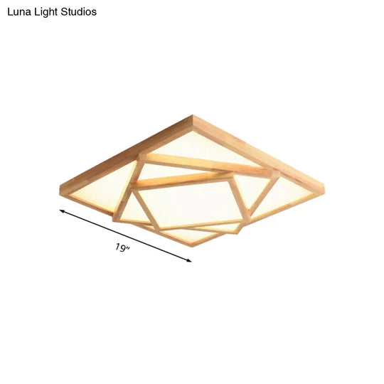 19’/25’/31.5’ Wide Minimalist Wood Beige Led Ceiling Light In White/Warm/Natural - Flush Mount Lamp