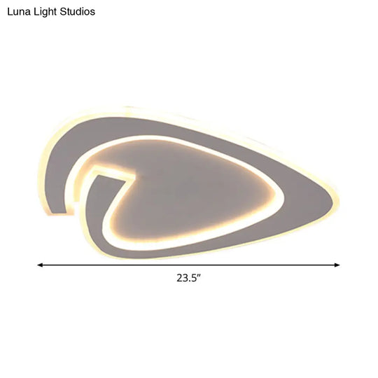 19.5’/23.5’ Triangle Acrylic Ceiling Lamp - Minimalist Led Flush Lighting In Warm/White Light Grey