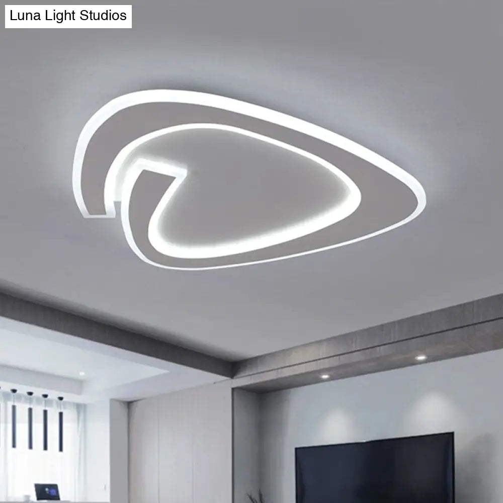 19.5’/23.5’ Triangle Acrylic Ceiling Lamp - Minimalist Led Flush Lighting In Warm/White Light