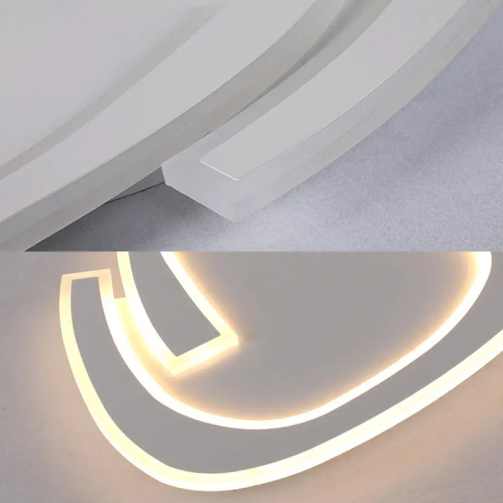 19.5/23.5 Triangle Acrylic Ceiling Lamp - Minimalist Led Flush Lighting In Warm/White Light Grey
