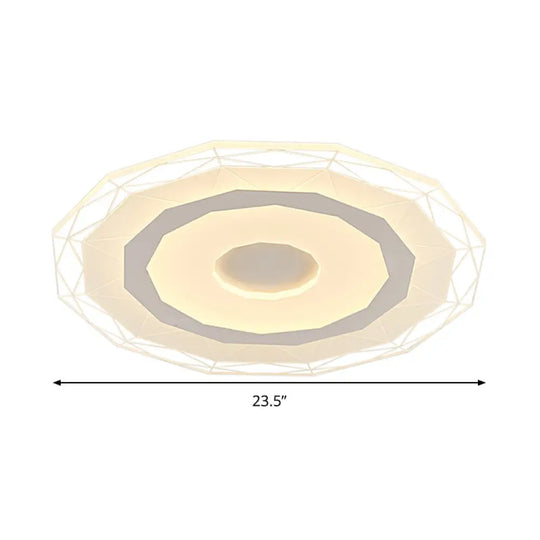 19.5/23.5 Ultra-Thin Ceiling Lamp Simple Style Acrylic White Led Flush Mount Warm/White/Outer Inner
