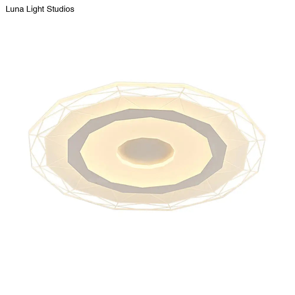 19.5/23.5 Ultra-Thin Ceiling Lamp Simple Style Acrylic White Led Flush Mount Warm/White/Outer Inner
