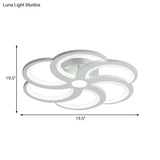 19.5’/23.5’ W Nordic Style Metal And Acrylic Led Flush Mount Light In White - Warm Glow For