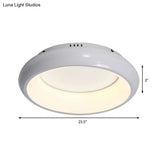 19.5/25.5 W Macaron Donut Flush Mount Led Lamp In Black/Green/Gold/White