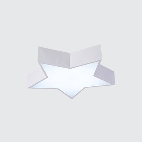Kids Led Flush Mount Lamp - Five-Pointed Star Design In White/Red/Blue Ceiling Lighting Fixture
