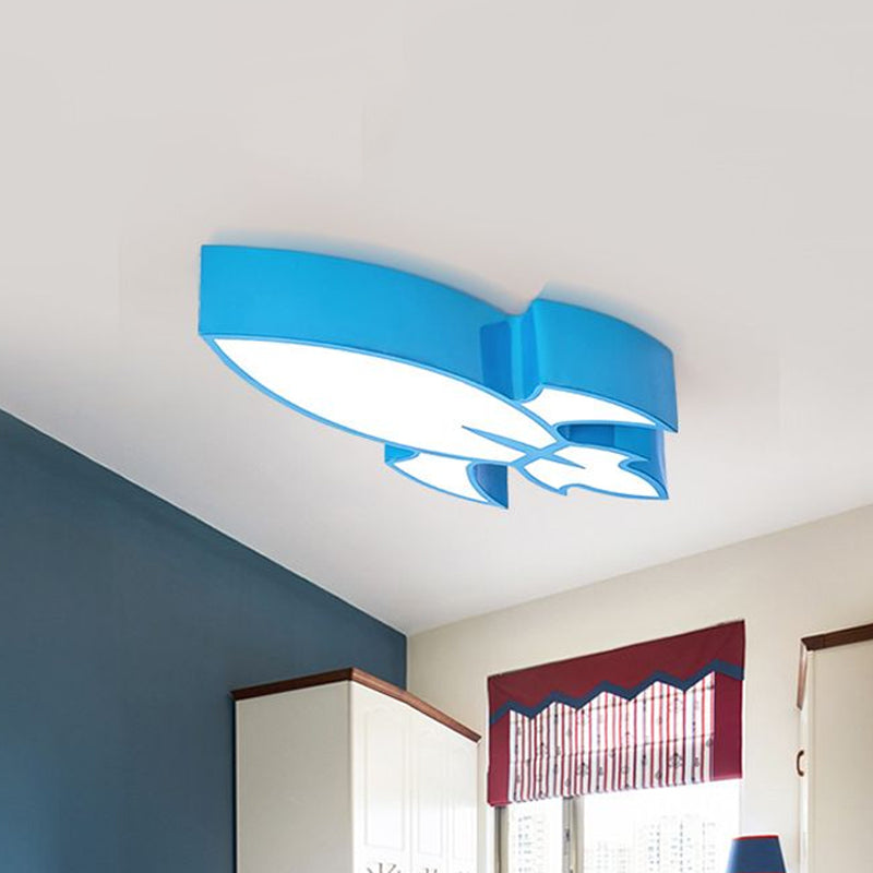 Colorful Rocket Led Flushmount Ceiling Light - Children’s Style Lighting Blue