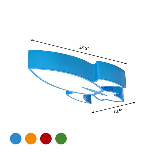 Colorful Rocket Led Flushmount Ceiling Light - Children’s Style Lighting