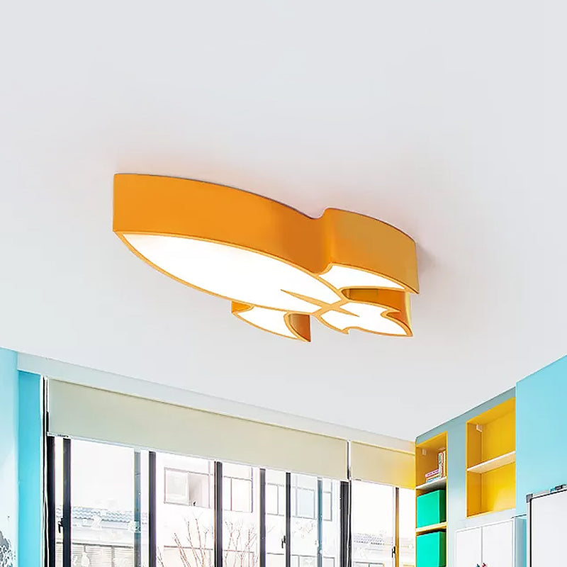 Colorful Rocket Led Flushmount Ceiling Light - Children’s Style Lighting