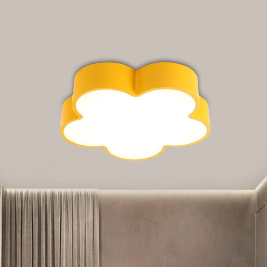 Children’s Acrylic Led Flush Mount Lamp - Fun Flower Design For Kindergarten Ceiling Light In
