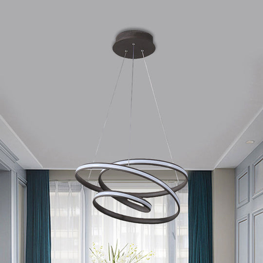 Led Pendant Chandelier: Sleek Acrylic Kitchen Ceiling Lamp In Black With Adjustable Light Color /