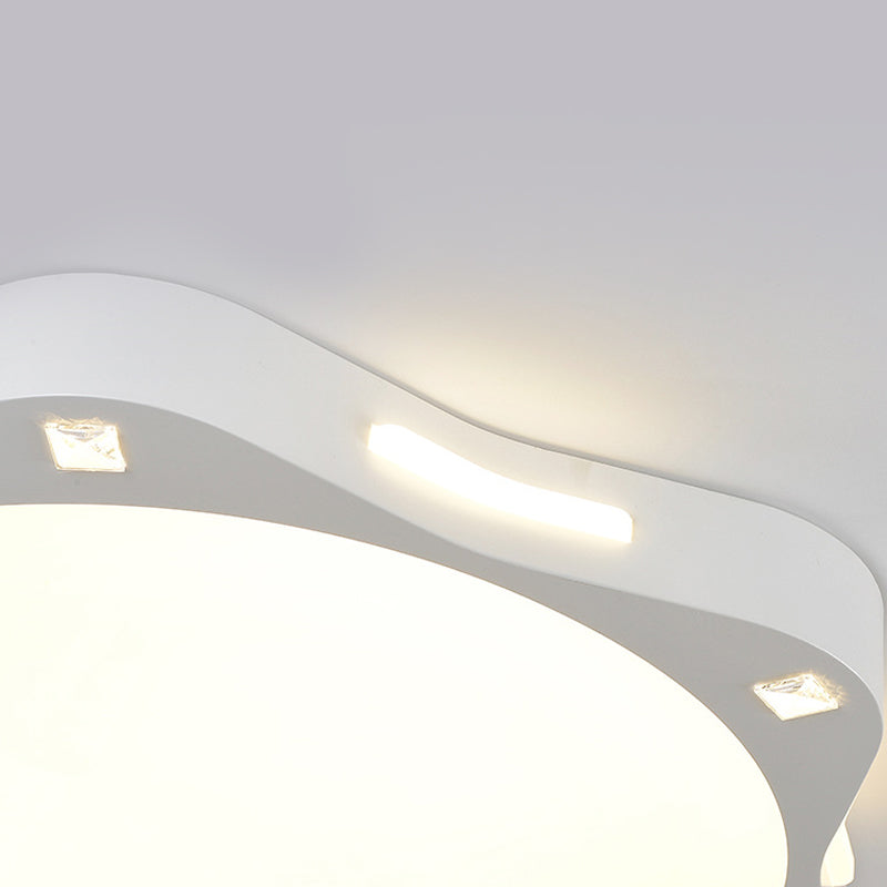 Contemporary Sun - Inspired Led Ceiling Lamp For Child Bedroom In Bright White Acrylic