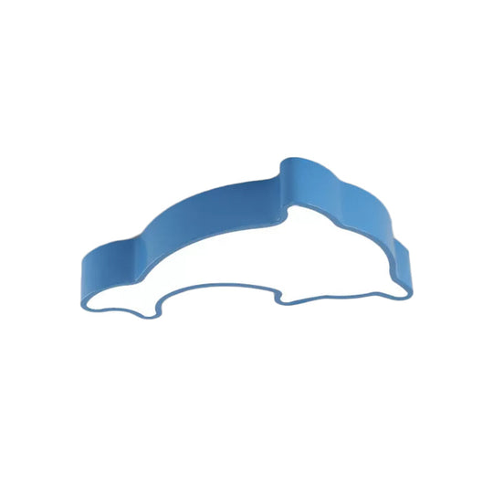 Dolphin Led Ceiling Light For Children’s Bedroom - White/Red/Yellow Acrylic Flush Mount Fixture