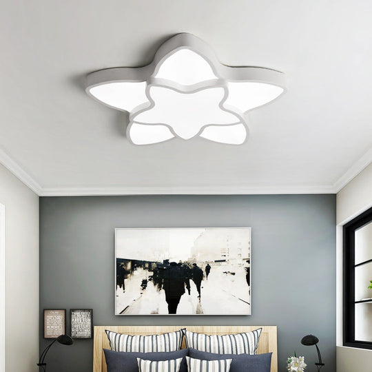 Cartoon Led Flush Mount Light: Vibrant 2-Star Acrylic Ceiling Lamp For Corridor And Kid’s Bedroom