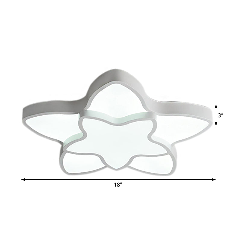 Cartoon Led Flush Mount Light: Vibrant 2-Star Acrylic Ceiling Lamp For Corridor And Kid’s Bedroom