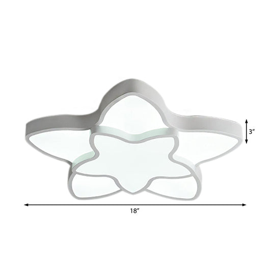Cartoon Led Flush Mount Light: Vibrant 2-Star Acrylic Ceiling Lamp For Corridor And Kids Bedroom