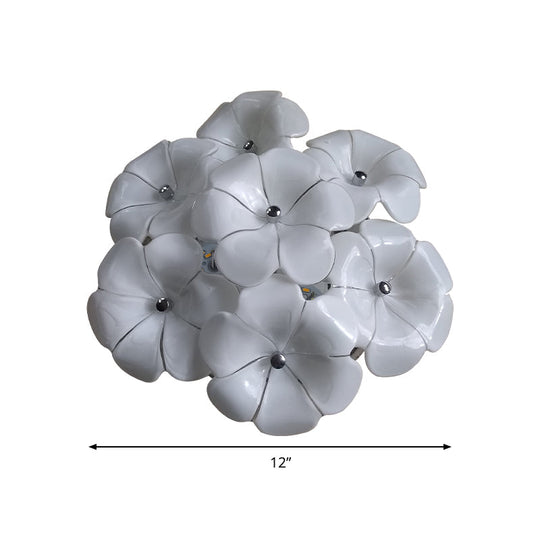 Blossom Ceiling Lamp - Elegant White Flush Mount Light For Adult Bedroom