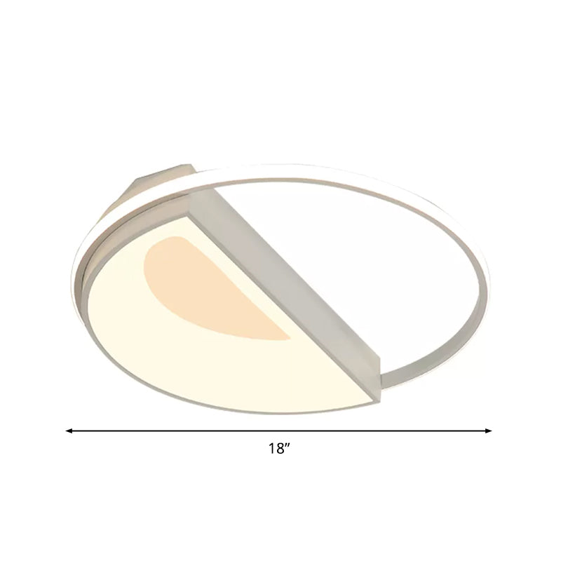 Contemporary Round Acrylic Flush Mount Lamp Led 18/21.5 Wide White/Pink/Blue For Bedroom In