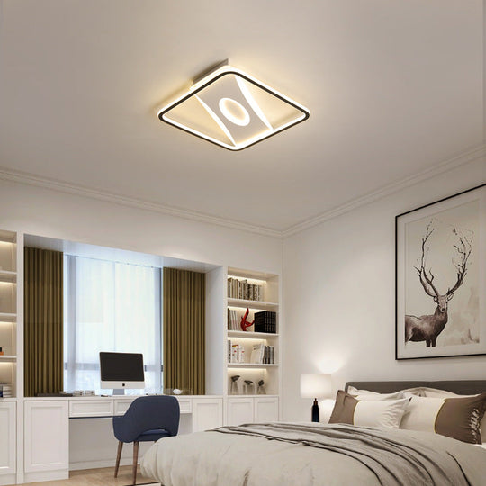 Square Nordic Flush Mount Light With Integrated Led And Warm/White Options 16 - 35.5’ Widths