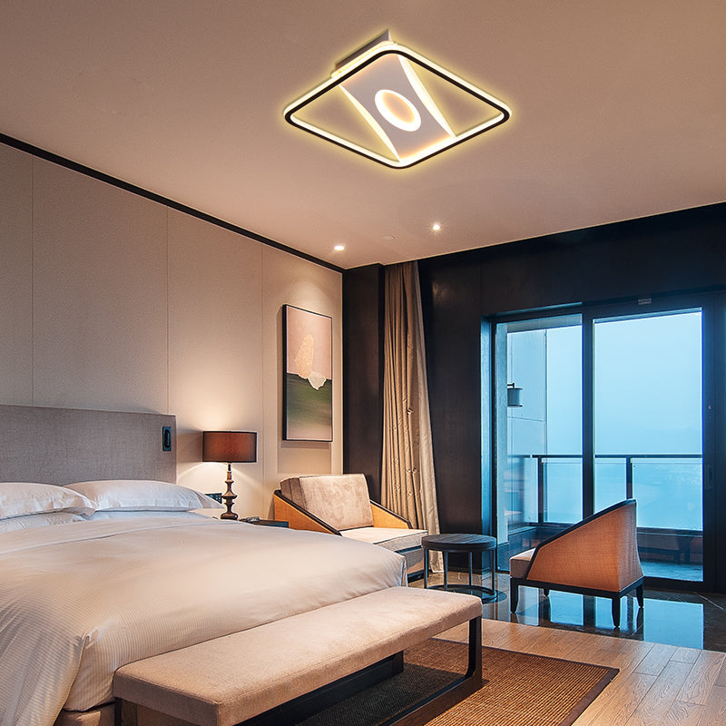 Square Nordic Flush Mount Light With Integrated Led And Warm/White Options 16 - 35.5’ Widths