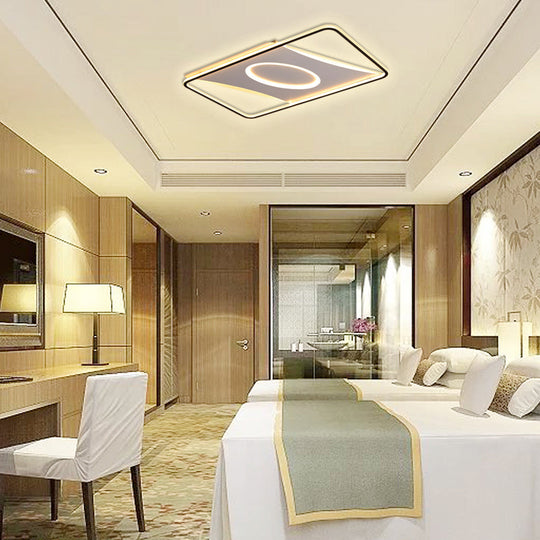 Square Nordic Flush Mount Light With Integrated Led And Warm/White Options 16 - 35.5’ Widths