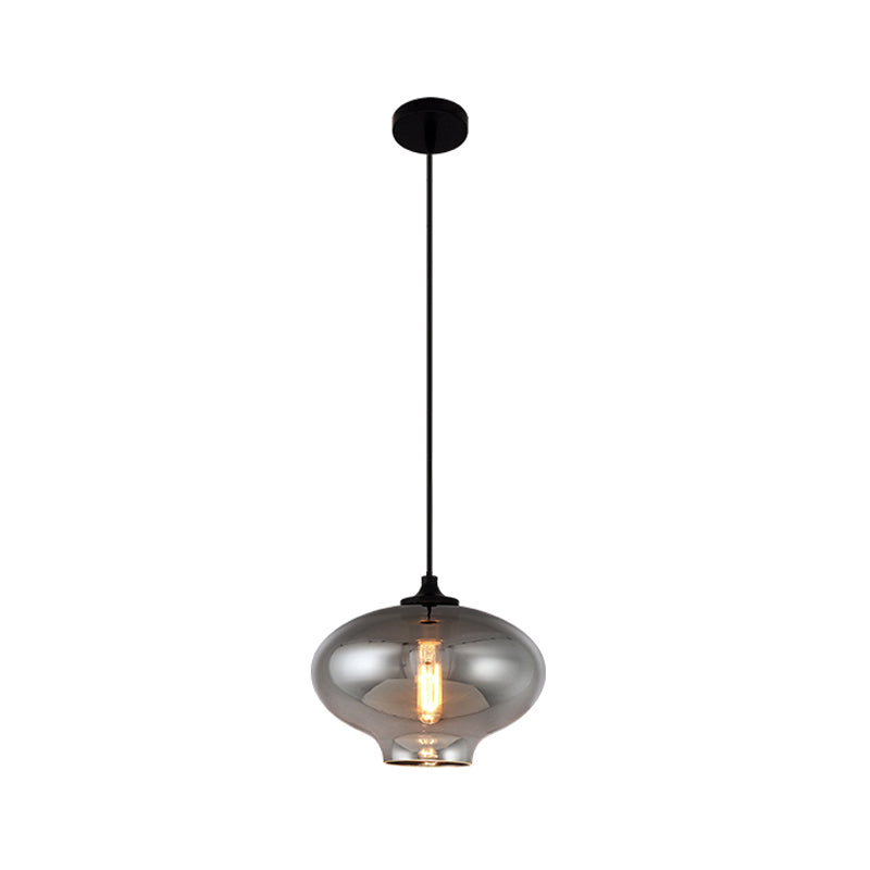 Smoke Gray Glass Mini Pendant Light - Modern Ceiling Hanging For Bar & Cafe / B