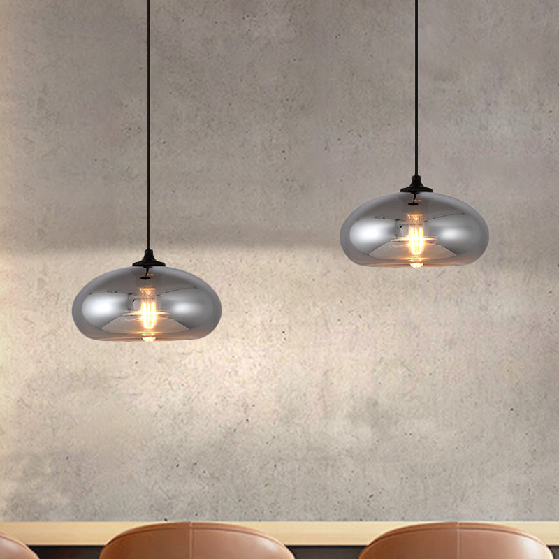 Smoke Gray Glass Mini Pendant Light - Modern Ceiling Hanging For Bar & Cafe